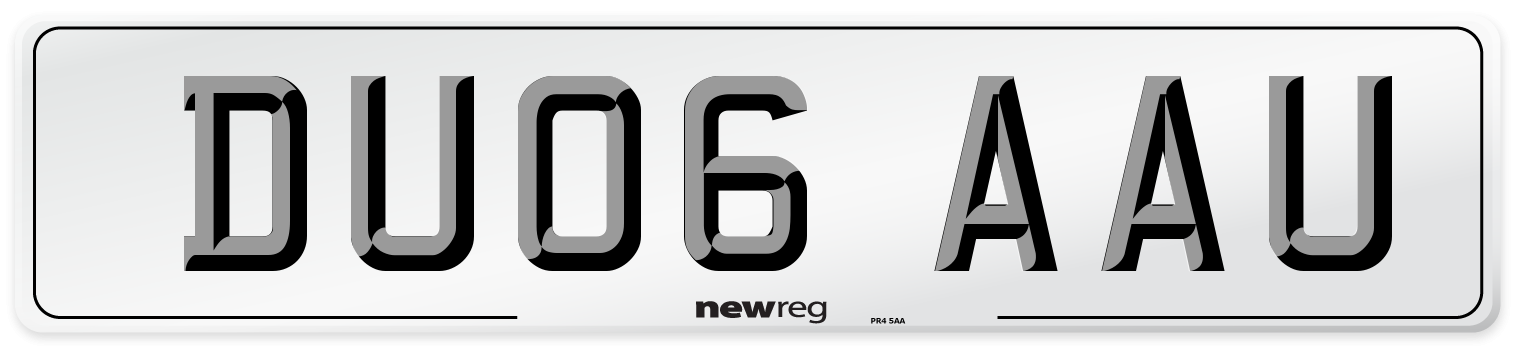 DU06 AAU Number Plate from New Reg